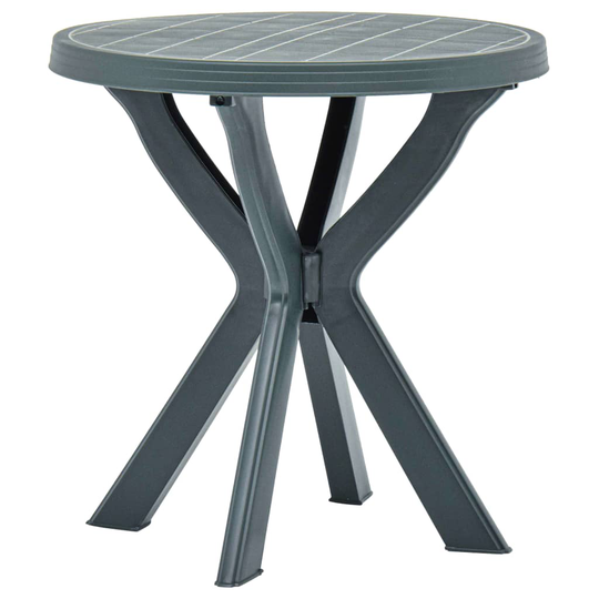 vidaXL Bistropöytä vihreä Ø70 cm muovi