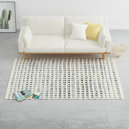vidaXL Matto denim/villa 120x170 cm sininen/valkoinen