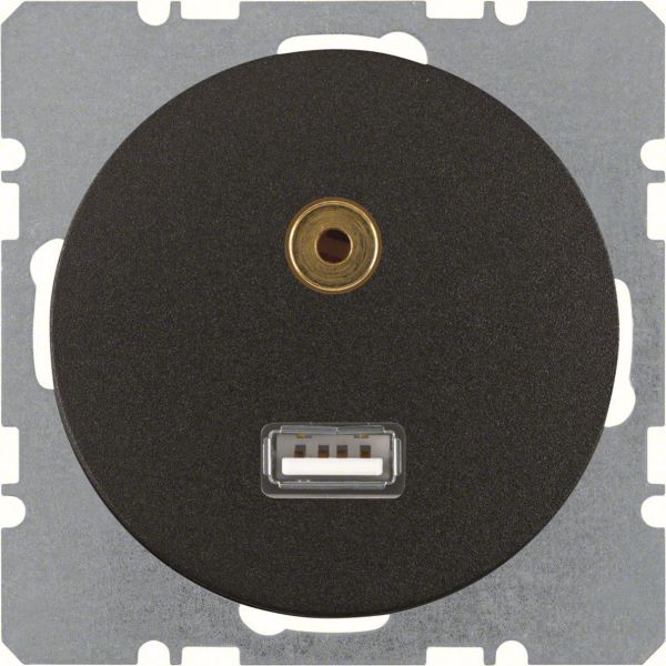 Hager 3315392045 Multimedialiitäntä R.1/R.3 Musta