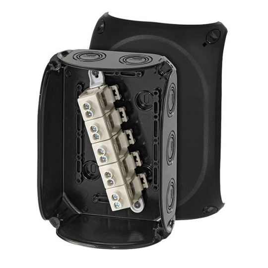 Hensel KF 1010 B Kytkentärasia musta, IP66, lasikuitu, 10 mm² 130x180 mm