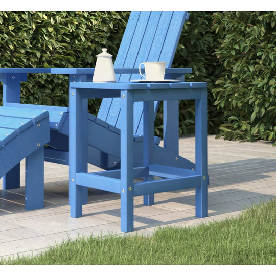 vidaXL Adirondack puutarhapöytä vedensininen 38x38x46 cm HDPE