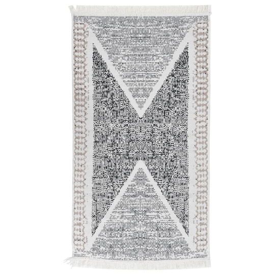 vidaXL Matto musta ja harmaa 120x180 cm puuvilla