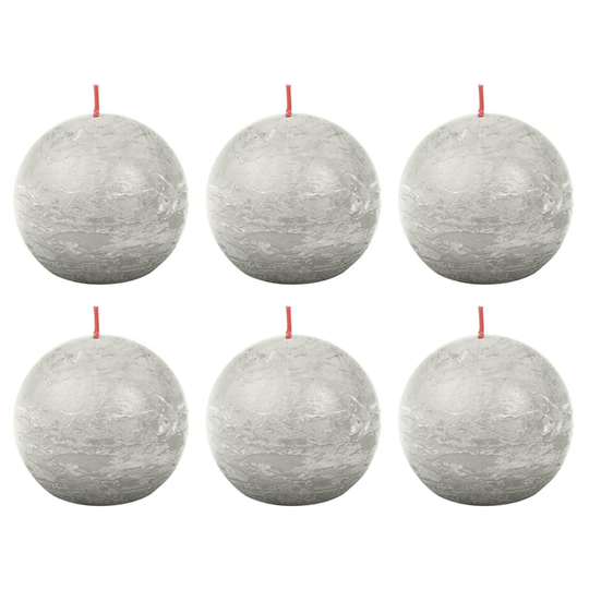 Bolsius Pallokynttilät Shine 6 kpl rustiikkinen 76x190 mm hiekanharmaa