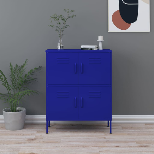 vidaXL Varastokaappi laivastonsininen 80x35x101,5 cm teräs