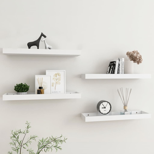 vidaXL Loggia seinähyllyt 4 kpl valkoinen 60x15x4 cm MDF