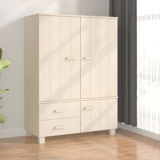 vidaXL Vaatekaappi hunajanruskea 99x45x137 cm täysi mänty