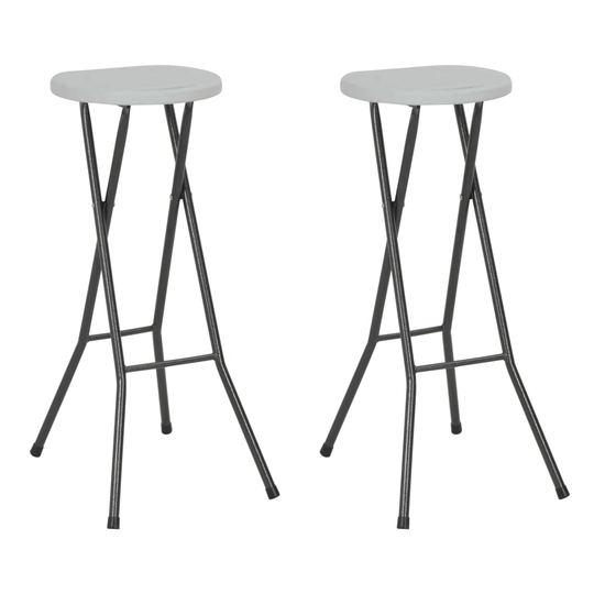 vidaXL Kokoontaitettavat baarijakkarat 2 kpl HDPE ja teräs valkoinen