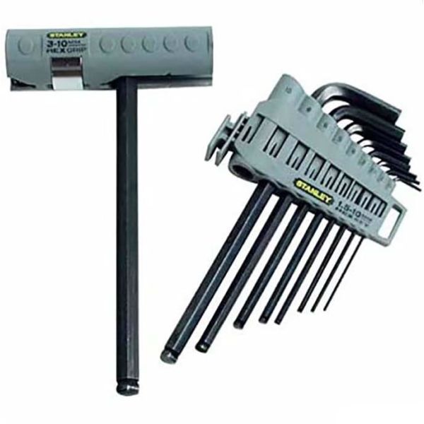 STANLEY 0-89-904 Kuusiokoloavainsarja 9 osaa, 1,5-10 mm, + T-kahva