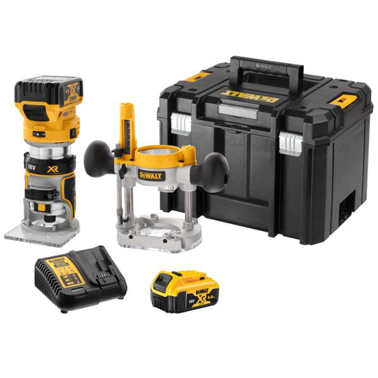 Dewalt DCW604P2-QW Käsiyläjyrsin sis. akun ja laturin