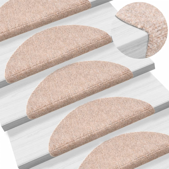 vidaXL Itsekiinnittyvät porrasmatot 5 kpl ruskea 56x17x3 cm neulahuopa