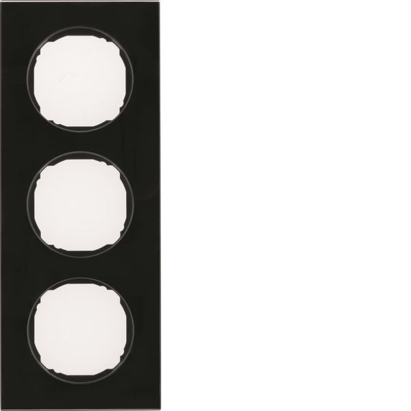 Hager 10132616 Peitekehys R.8, lasi, musta 3-paikkainen