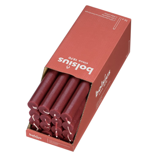 Bolsius Pöytäkynttilät Shine 16 kpl 27 cm sametinpunainen