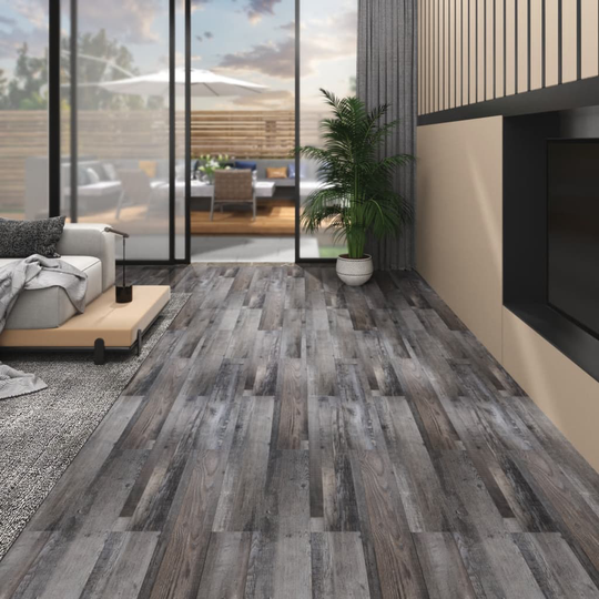 vidaXL PVC lattialankku ei-itsekiinnittyvä 5,26 m² 2 mm teollinen puu