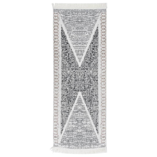 vidaXL Matto musta ja harmaa 100x300 cm puuvilla