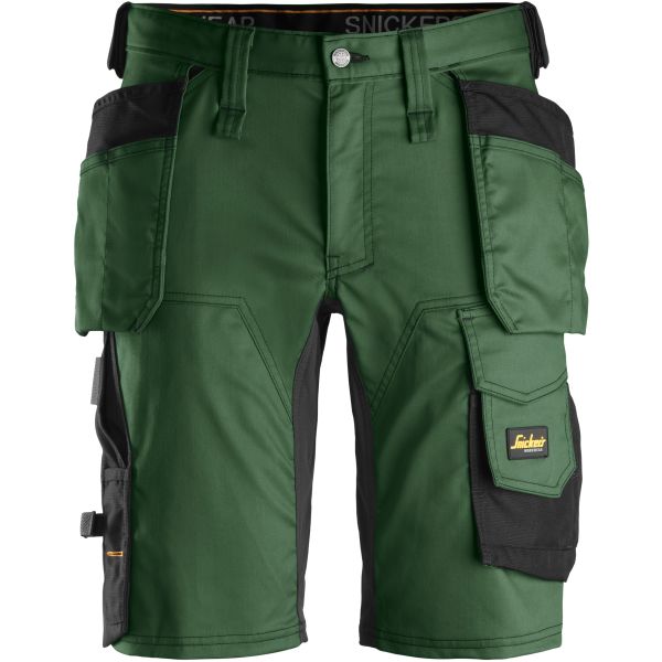 Snickers 6141 AllroundWork Shortsit metsänvihreä/musta 44