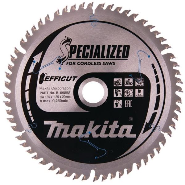 Makita B-69858 Sahanterä 165 mm, 60 hammasta