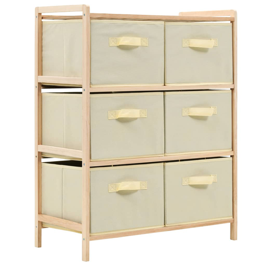 vidaXL Säilytysteline 6 kangaskorilla setripuu beige