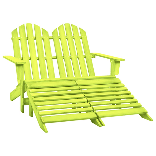 vidaXL 2-istuttava Adirondack-puutarhatuoli/rahi kuusi vihreä