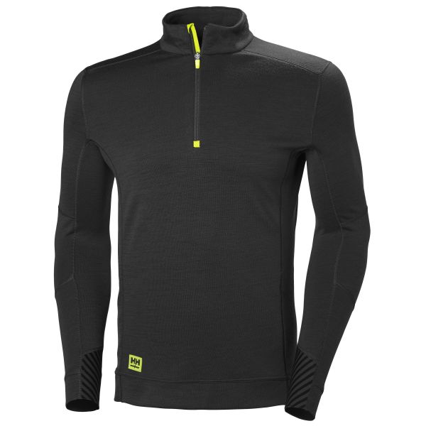 Helly Hansen Workwear Lifa Aluspaita Musta, lyhyt vetoketju XS