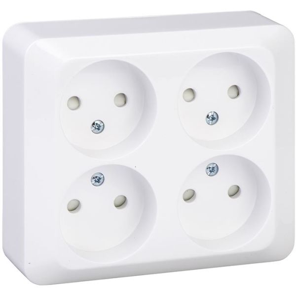 Schneider Electric Exxact WDE002486 Seinäpistorasia pinta-asennettava, maadoittamaton, 4-osainen