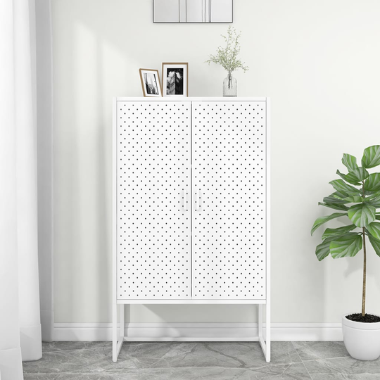 vidaXL Kaappi valkoinen 80x35x135 cm teräs
