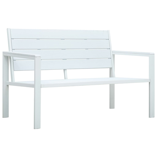 vidaXL Puutarhapenkki 120 cm HDPE valkoinen puun näköinen