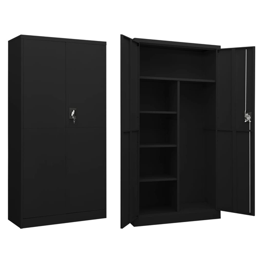 vidaXL Pukukaappi musta 90x40x180 cm teräs