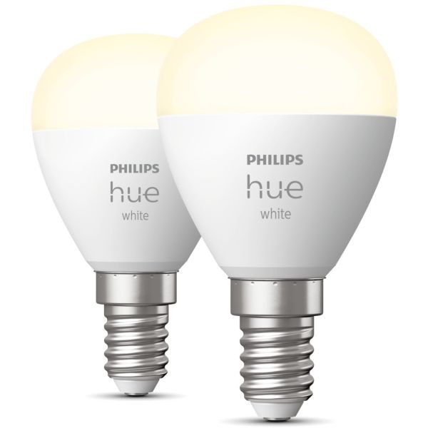 Philips Hue White LED-valo 5.7W, P45, E14, 2 kpl/pakkaus