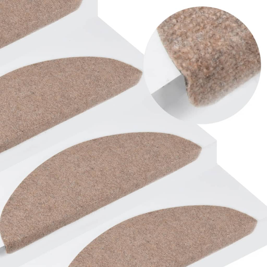 vidaXL Itsekiinnittyvät porrasmatot 15 kpl 56x20 cm beige