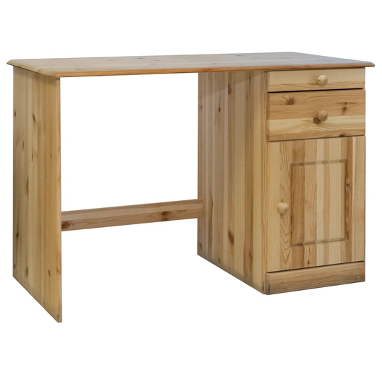 vidaXL Työpöytä vetolaatikoilla 110x50x74 cm täysi mänty