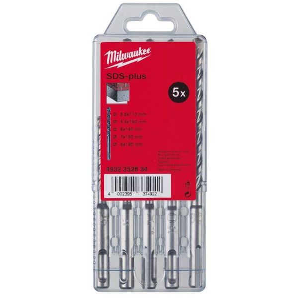 Milwaukee M2 4932352834 Vasaraporanteräsarja SDS-Plus, 2-särmäinen, 5 osaa