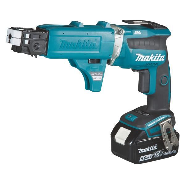 Makita DFS452TJX2 Automaattiruuvain 2 x 5,0 Ah:n akku ja laturi