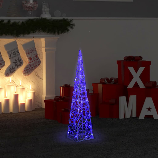 vidaXL LED koristevalokartio sininen akryyli 60 cm