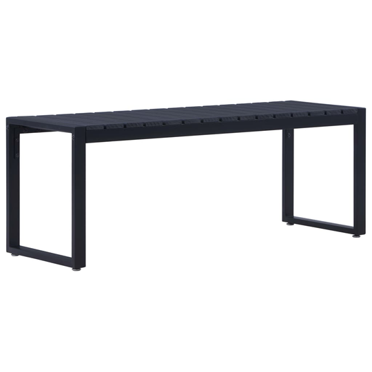 vidaXL Puutarhapenkki 120,5 cm polystyreenilevy musta