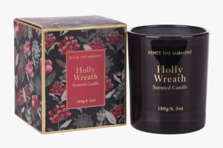 Sense Holly Wreath tuoksukynttilä musta