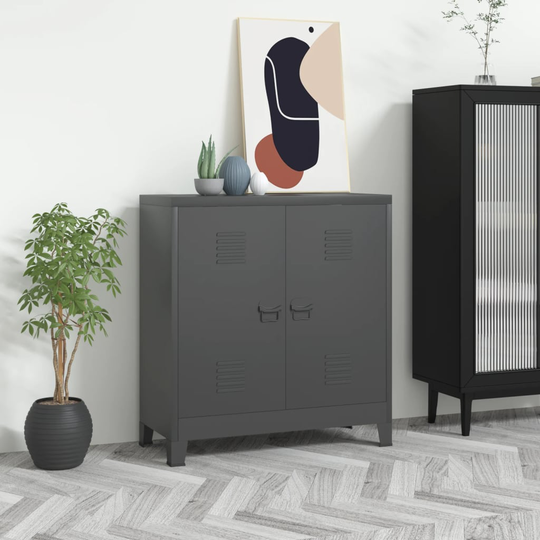 vidaXL Teollinen arkistokaappi antrasiitti 90x40x100 cm teräs