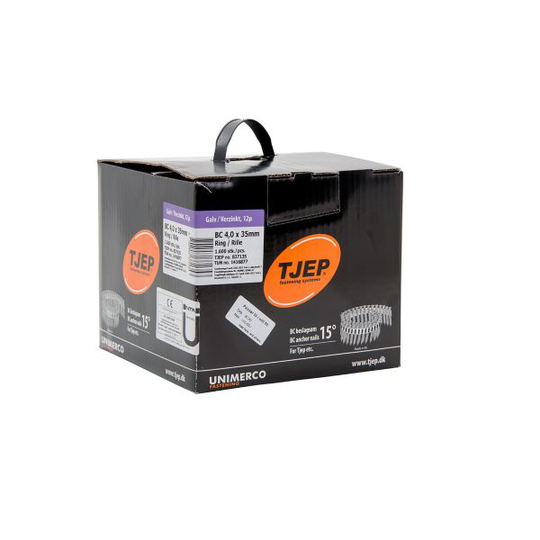 TJEP 837141 Ankkurinaula BC, 15° 4 x 40 mm, FZB, 1600 kpl/pakkaus