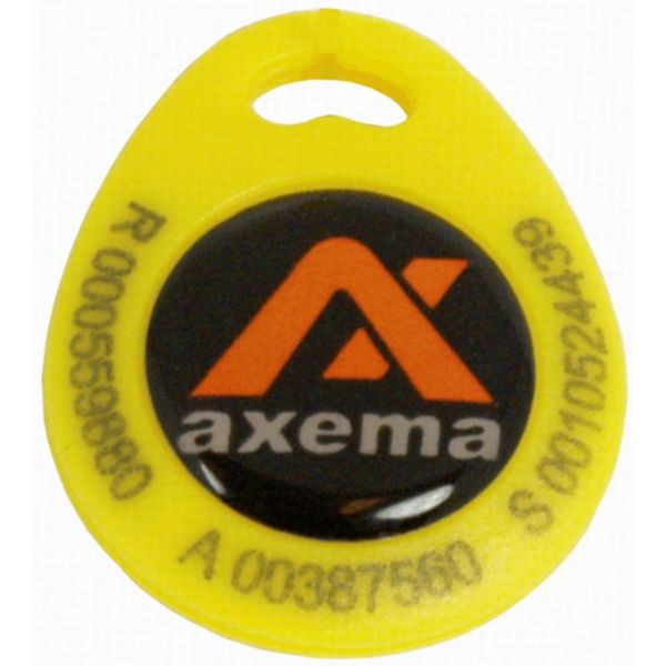 Axema PR-4 Avaimenperä keltainen, laserkaiverrettu ID-koodi