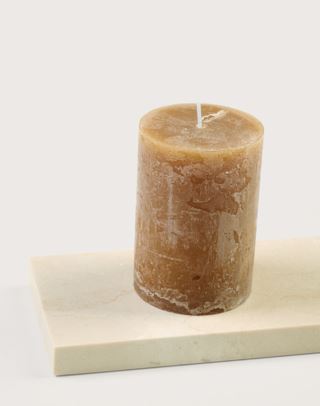 Marble long kynttilävati vaalean beige
