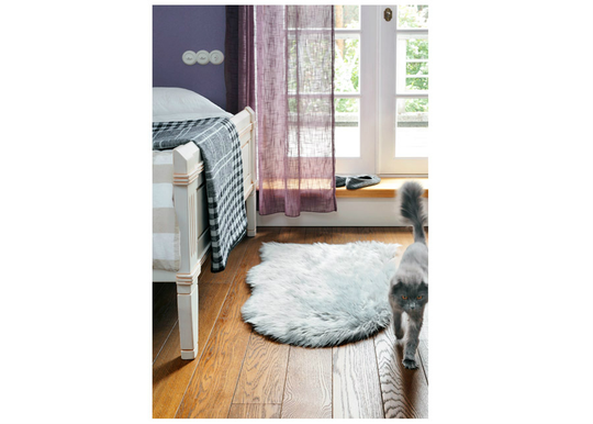 Narma Vegan Fur plyysimatto Dolly silver 60x90 cm