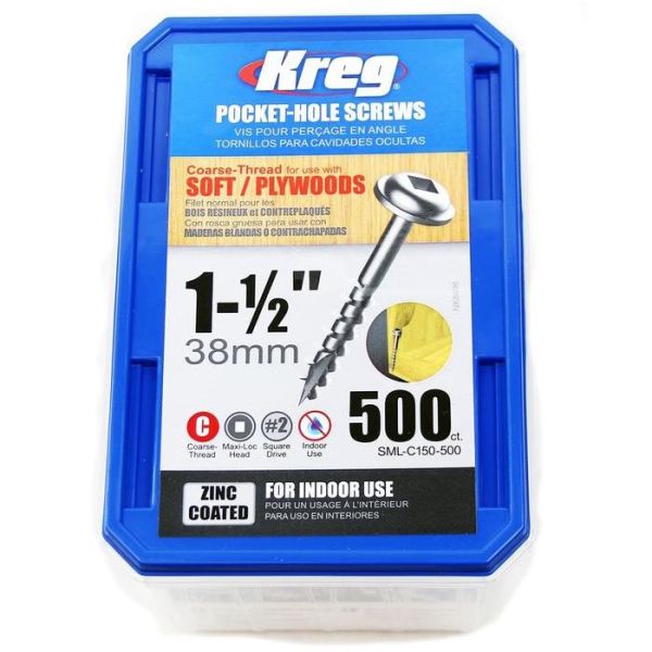 Kreg SML-C150-500 Ruuvi 38 mm 500 kpl:n pakkaus