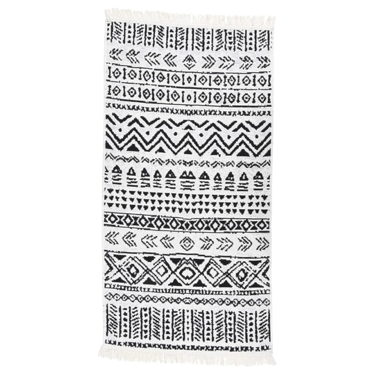 vidaXL Matto musta ja valkoinen 80x150 cm puuvilla