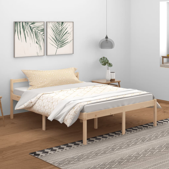 vidaXL Sängynrunko täysi mänty 150x200 cm 5FT King