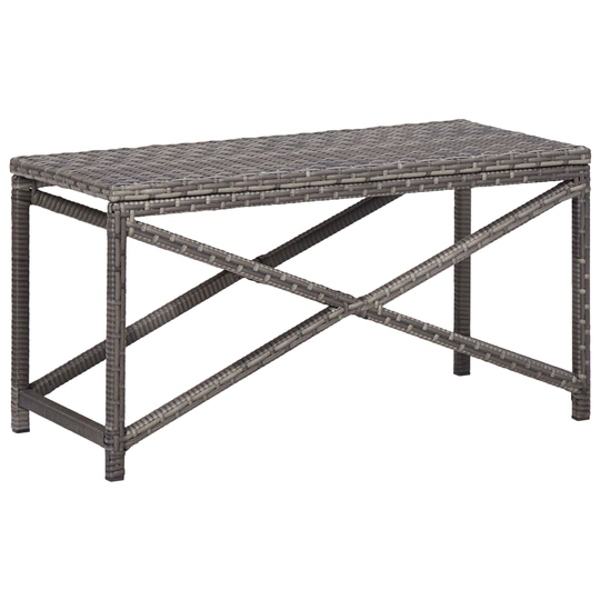 vidaXL Puutarhapenkki 80 cm polyrottinki harmaa