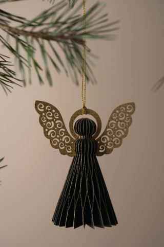 Paperangel joulukuusenkoriste tummanvihreä