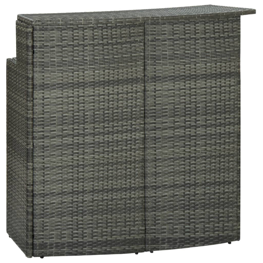 vidaXL Puutarhan baaripöytä harmaa 120x55x110 cm polyrottinki