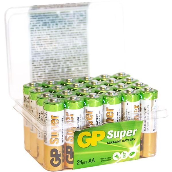 GP Batteries Super Alkaline 15A/LR06 Alkaliparistot AA, POWERCASE, 24 kpl pakkaus
