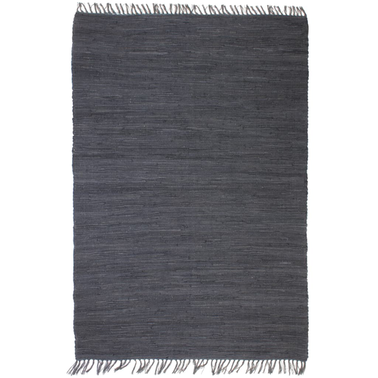 vidaXL Käsin kudottu Chindi-matto puuvilla 160x230 cm antrasiitti