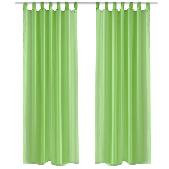 vidaXL Omenanvihreät Sheer Verhot 140 x 175 cm 2 kpl
