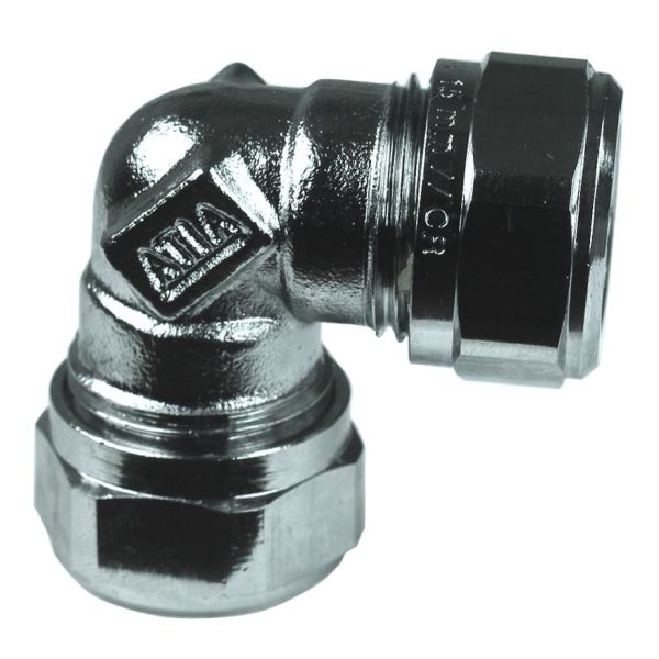 Gelia 3006135022 Kiristysrengasliitin Kulma, kromattu 10 mm
